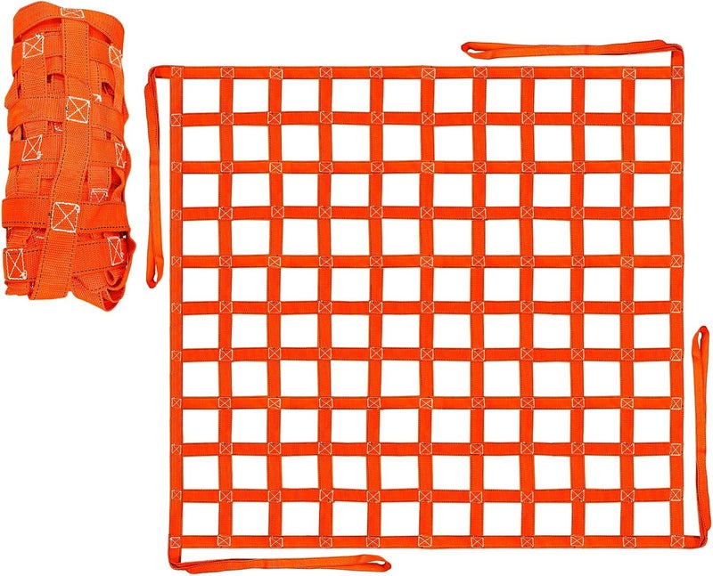 FITHOIST Cargo Lifting Net 1100LBS, 4.92'x4.92' Safety Lifting Net Straps for Hoist 10cm Square Mesh, Sling Hoisting Net, Heavy Duty Cargo Net for Construction Moving Towing Hoisting Loading Unloading - Image 1